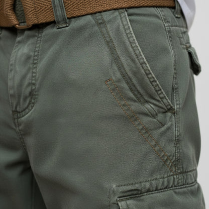 Men's Cargo Shorts Mid Length With Multiple Pockets-Jivoca