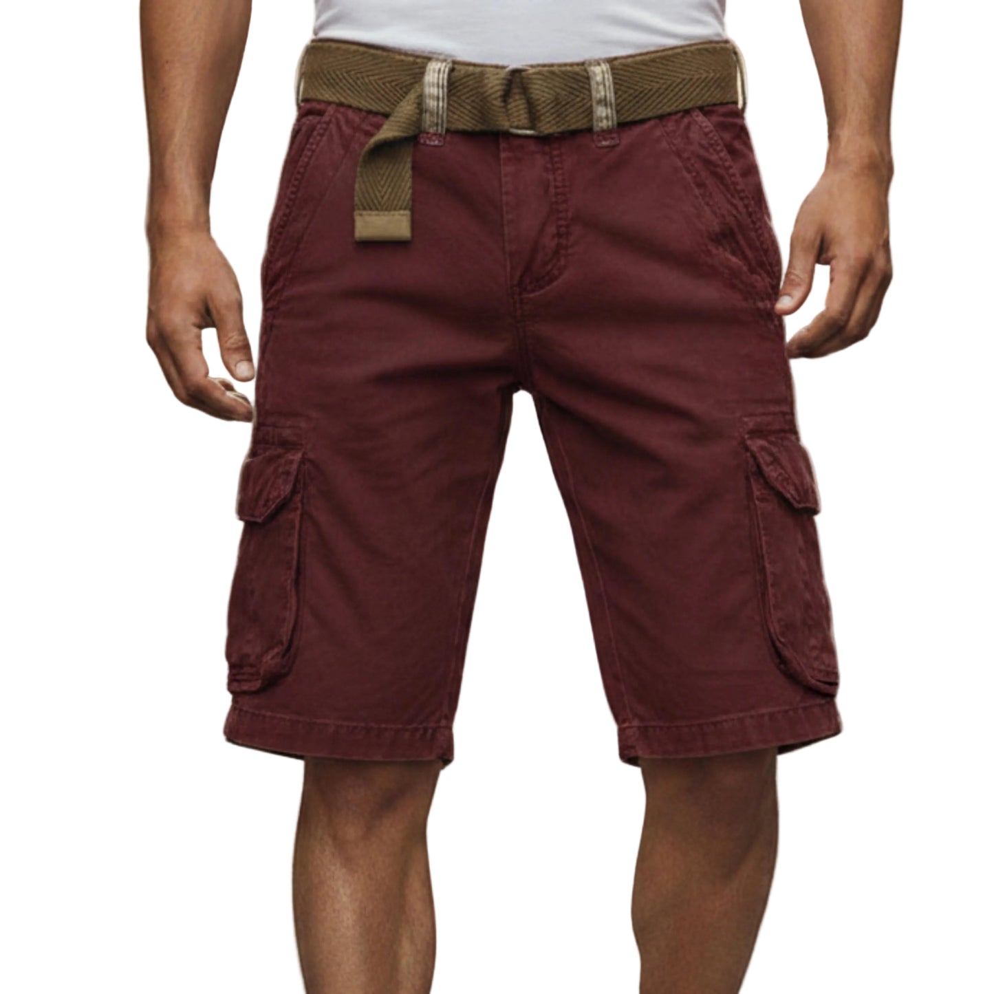 Men's Cargo Shorts Mid Length With Multiple Pockets-Jivoca
