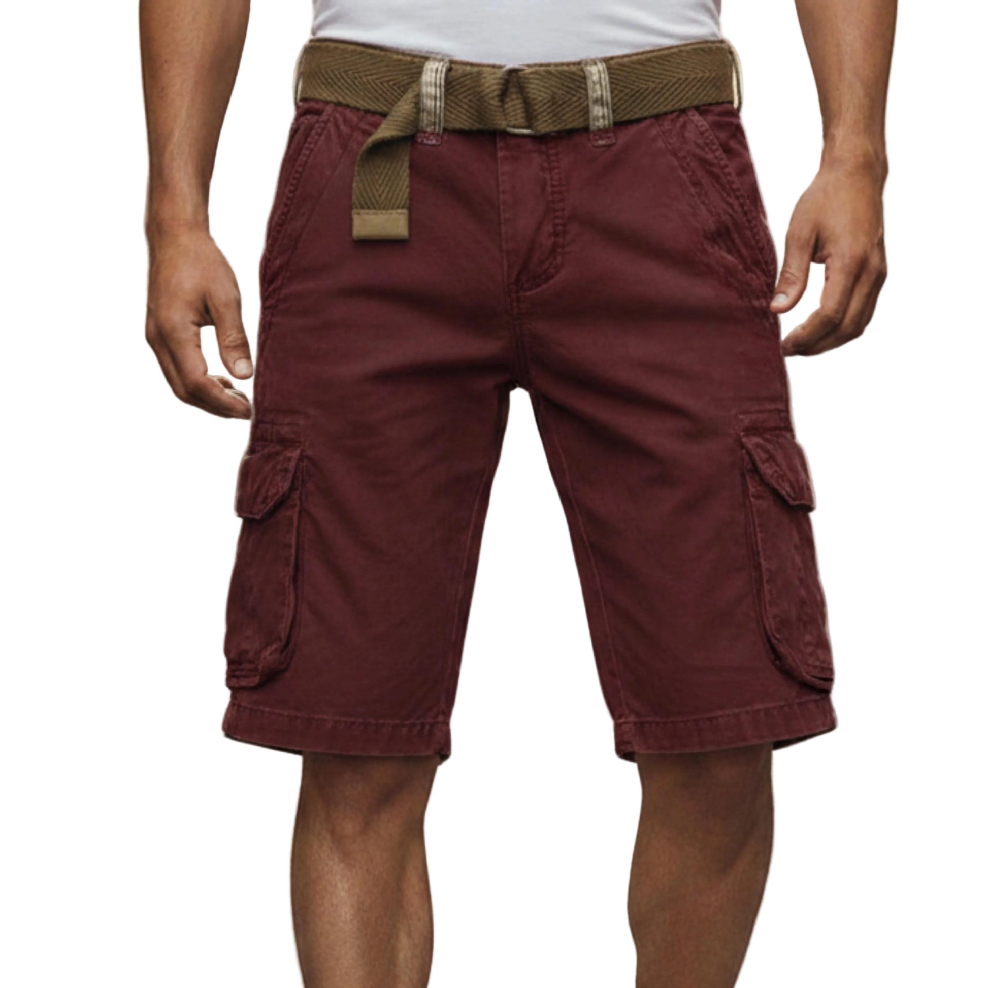 Men's Cargo Shorts Mid Length With Multiple Pockets-Jivoca