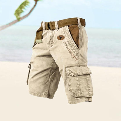 Men's Cargo Shorts with Multiple Utility Pockets-Jivoca