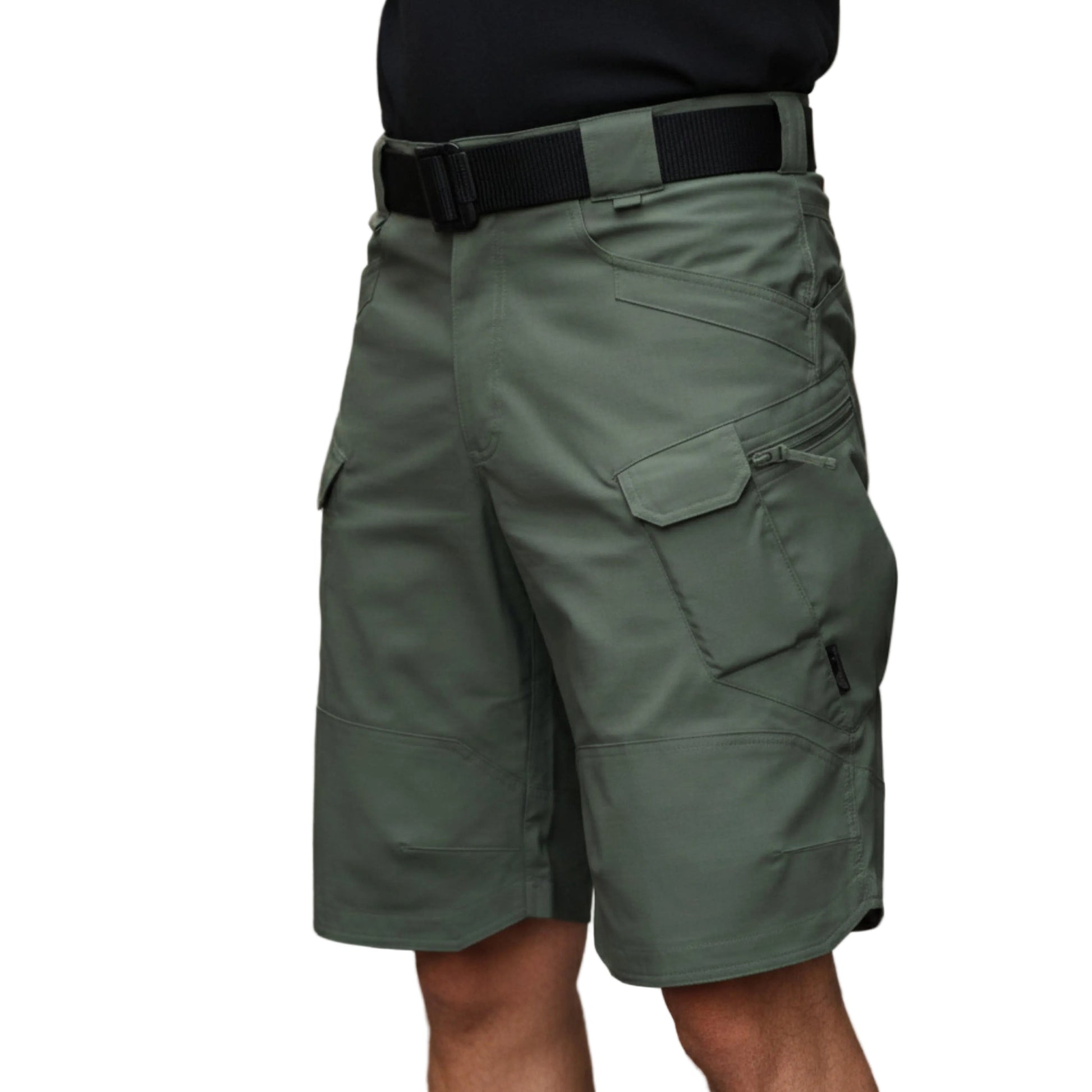 Men's Knee Length Cargo Shorts With Utility Pockets-Jivoca