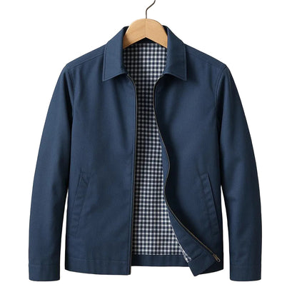 Men's Lightweight Slim Fit Jacket With Structured Collar And Welt Pockets-Jivoca
