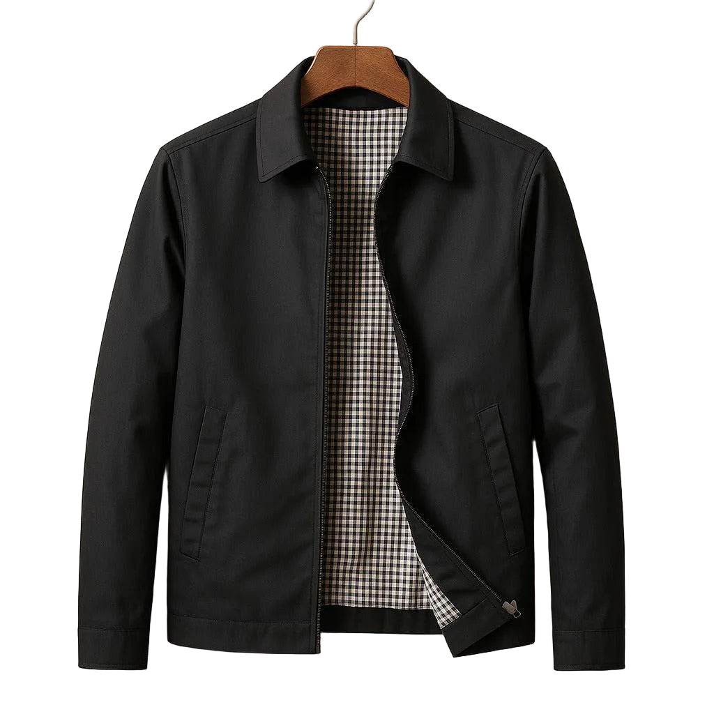 Men's Lightweight Slim Fit Jacket With Structured Collar And Welt Pockets-Jivoca