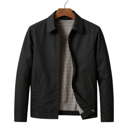 Men's Lightweight Slim Fit Jacket With Structured Collar And Welt Pockets-Jivoca