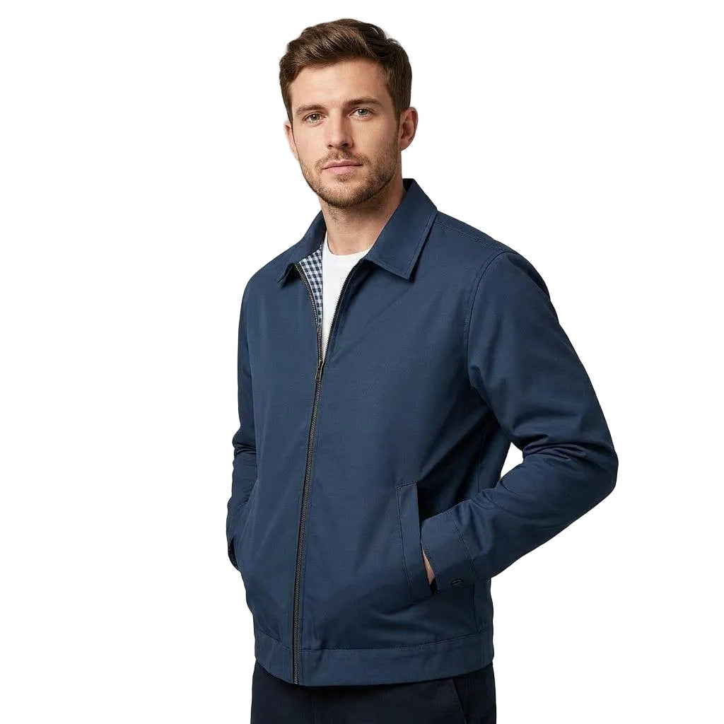 Men's Lightweight Slim Fit Jacket With Structured Collar And Welt Pockets-Jivoca