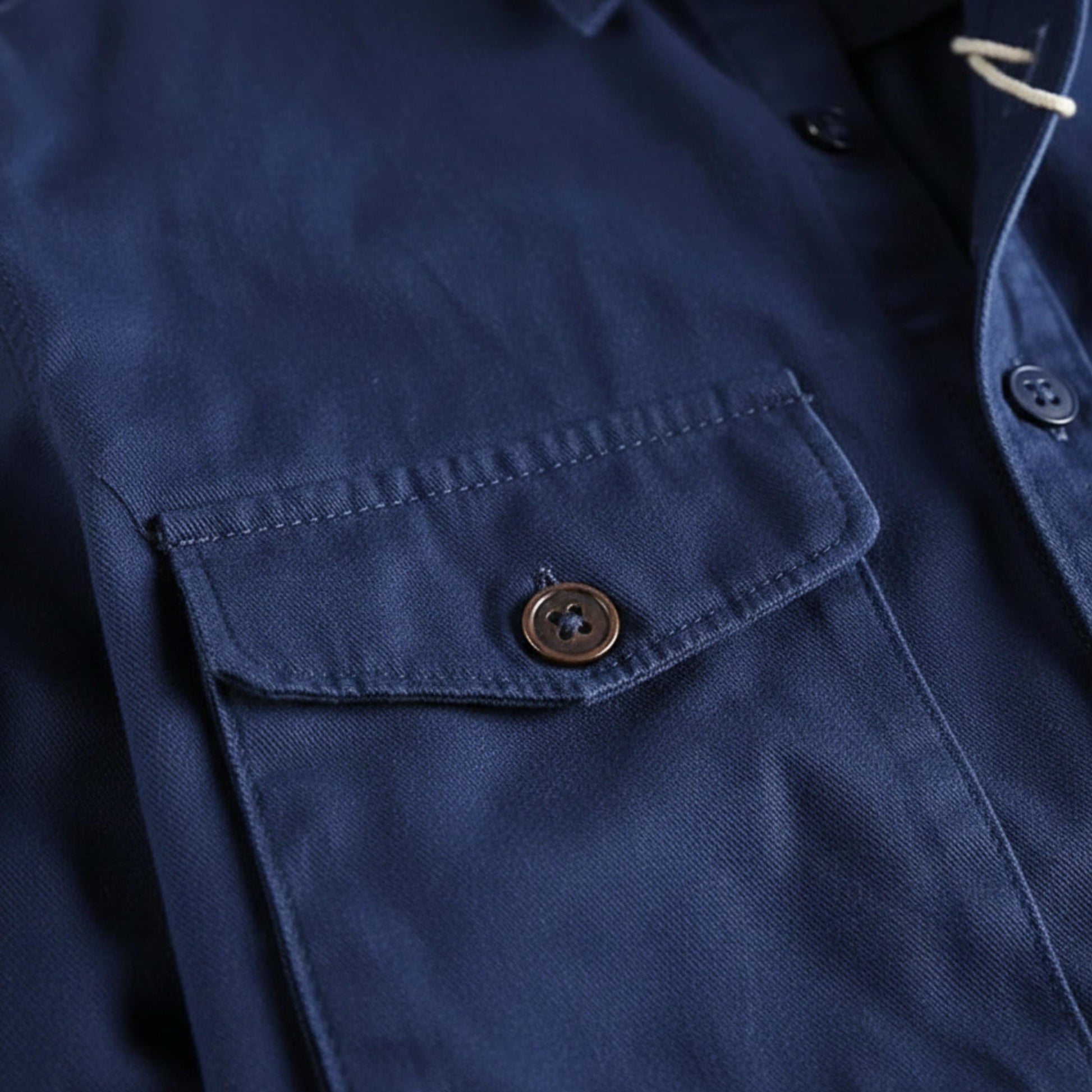 Men's Long Sleeve Button Down Shirt With Dual Pockets-Jivoca