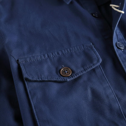 Men's Long Sleeve Button Down Shirt With Dual Pockets-Jivoca
