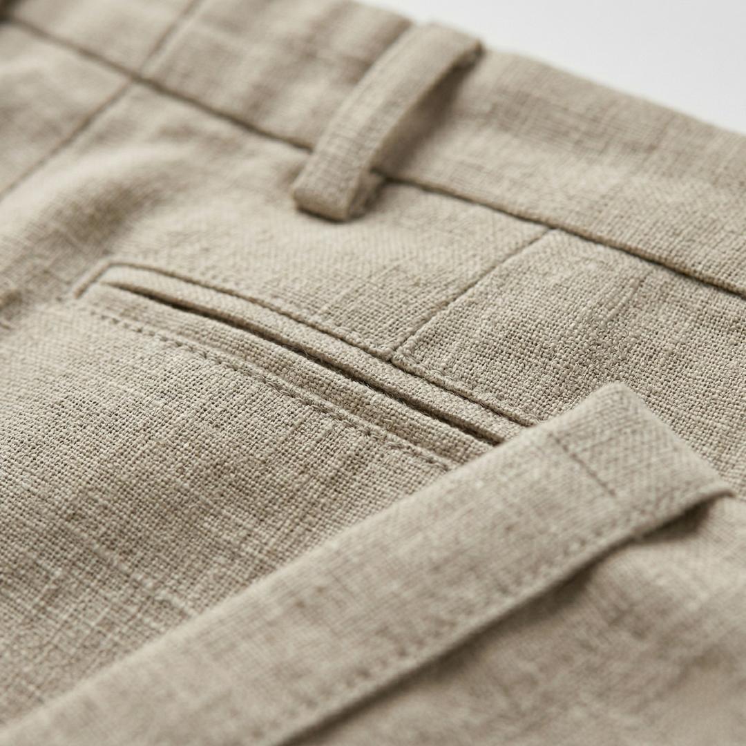 Men's Pleated Chino Shorts With Belt Loops And Regular Fit-Jivoca