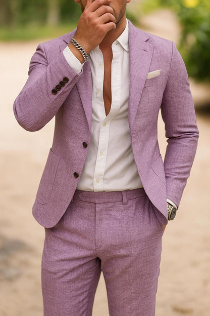 Men's Slim Fit Blazer and Trouser Suit Set-Jivoca