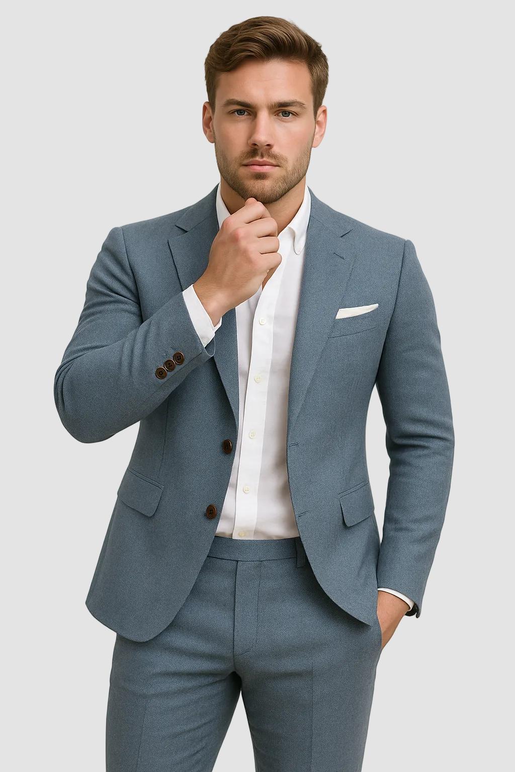 Men's Slim Fit Blazer and Trouser Suit Set-Jivoca
