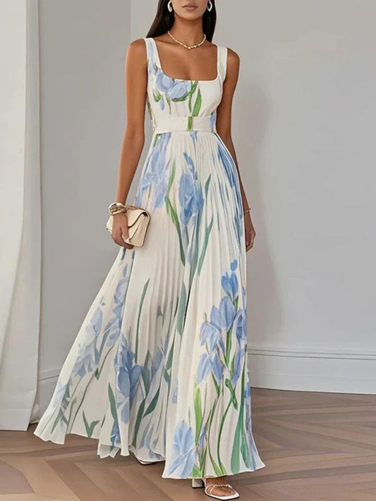 Wedding Guest A-Line Maxi Dress With Floral Print For Women-Jivoca