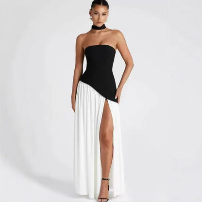 Wedding Guest Maxi Dress with Leg Split for Women-Jivoca