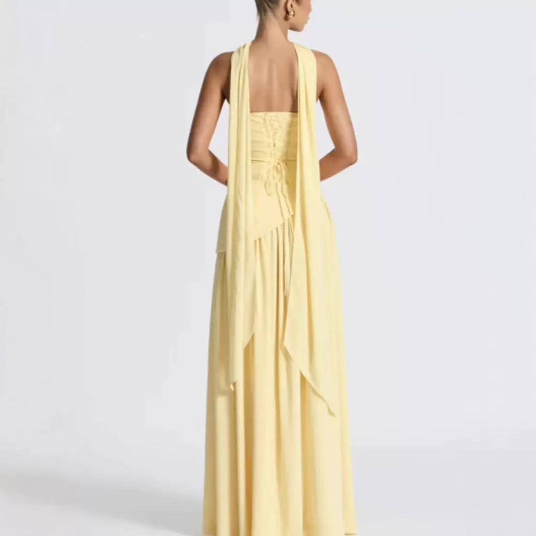 Wedding Guest Maxi Dress with Leg Split for Women-Jivoca