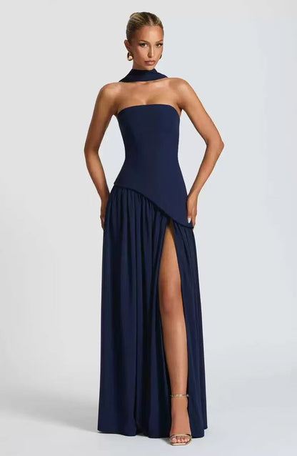 Wedding Guest Maxi Dress with Leg Split for Women-Jivoca