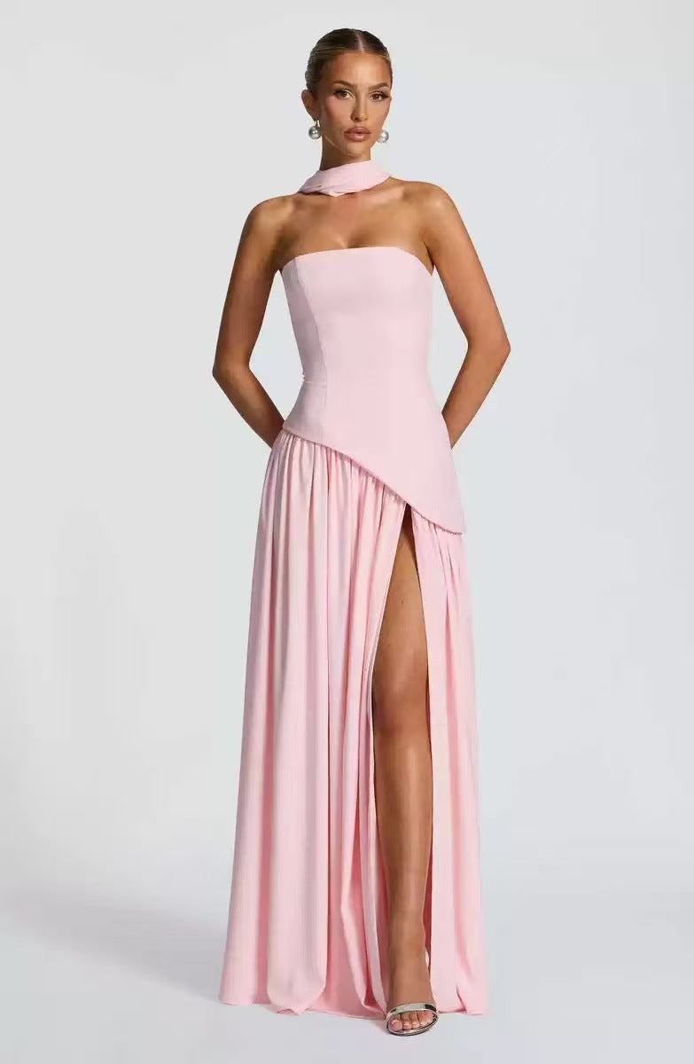 Wedding Guest Maxi Dress with Leg Split for Women-Jivoca