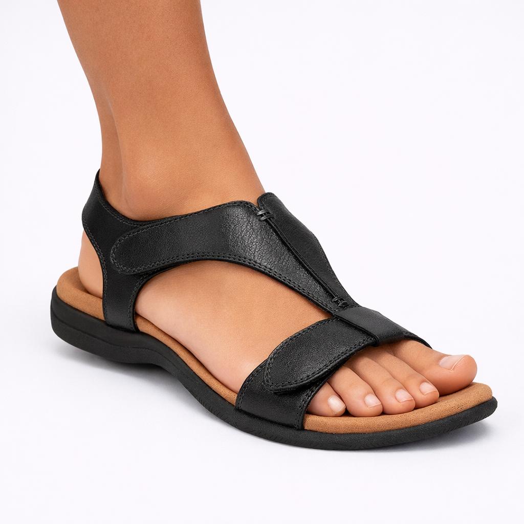 Women's Cushioned Footbed Sandals with Adjustable Straps-Jivoca