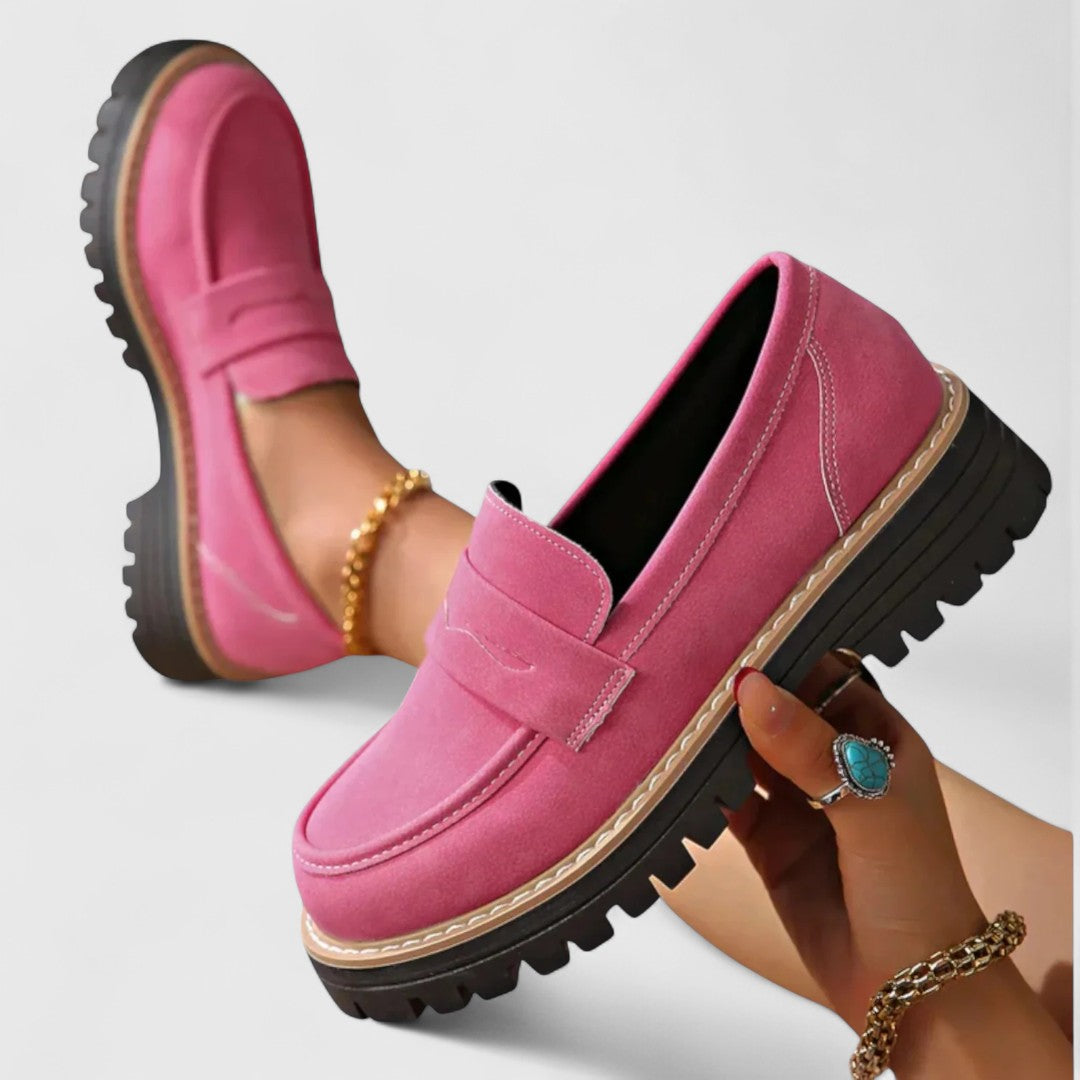Women's Cushioned Slip-On Loafers-Jivoca