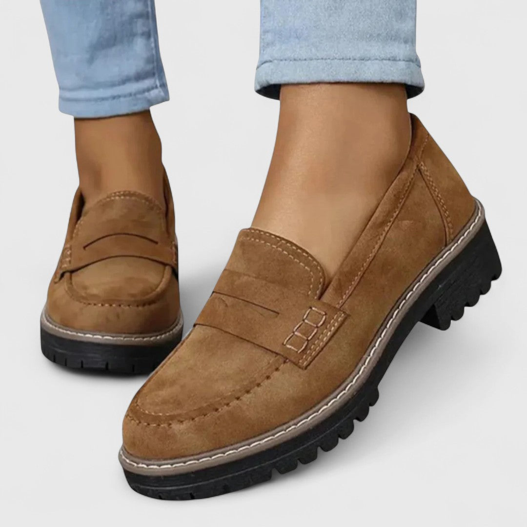 Women's Cushioned Slip-On Loafers-Jivoca
