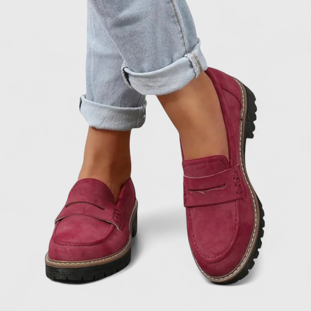 Women's Cushioned Slip-On Loafers-Jivoca