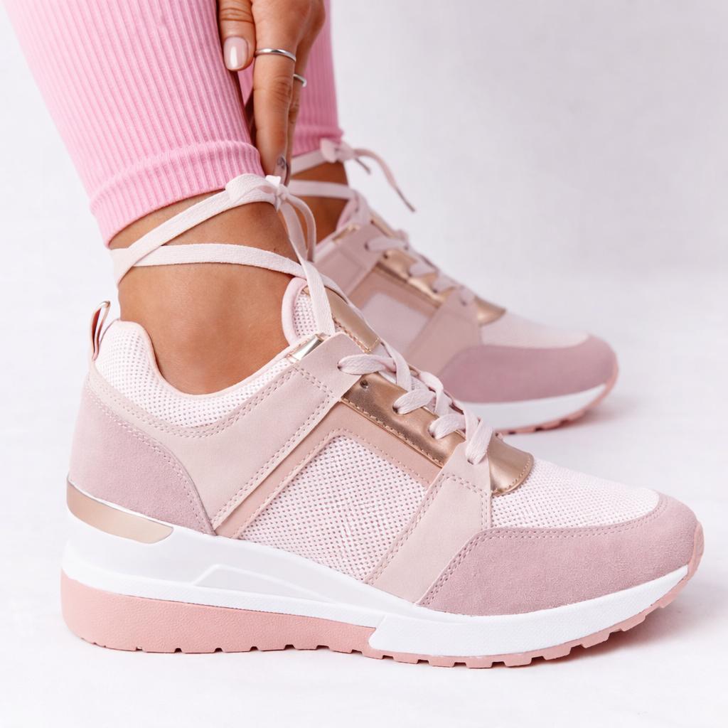 Women's Cushioned Wedge Shoes with Perforated Design-Jivoca
