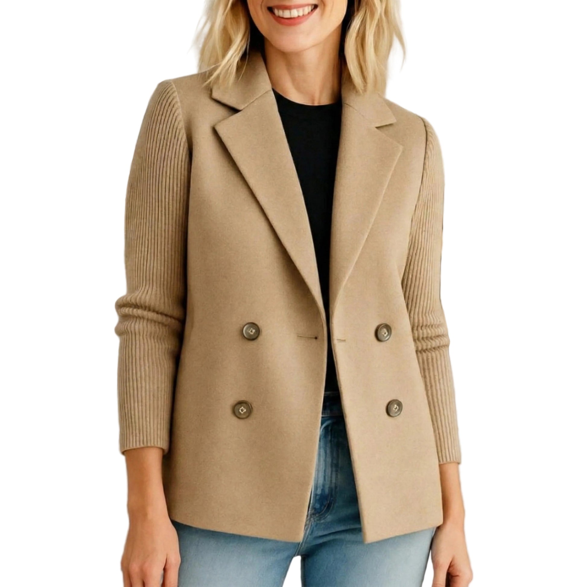Women's Double-Breasted Blazer Style Jacket-Jivoca