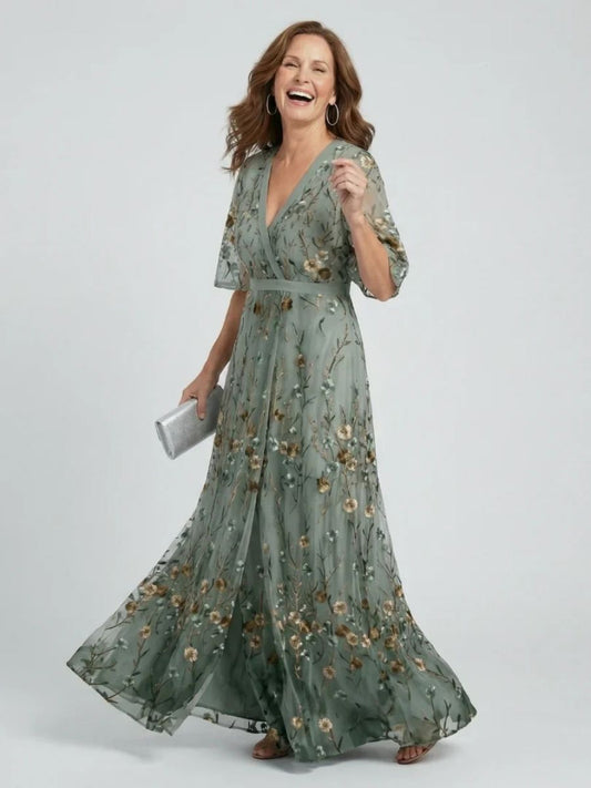 Women's Floral Print Halter Maxi Dress-Jivoca
