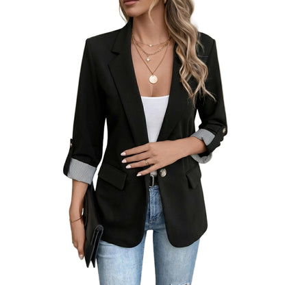 Women's Long Sleeve Open Front Office Blazer-Jivoca