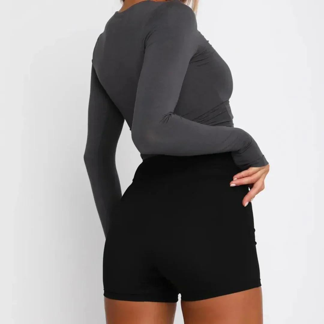 Women's Long Sleeve Top With Round Neck-Jivoca