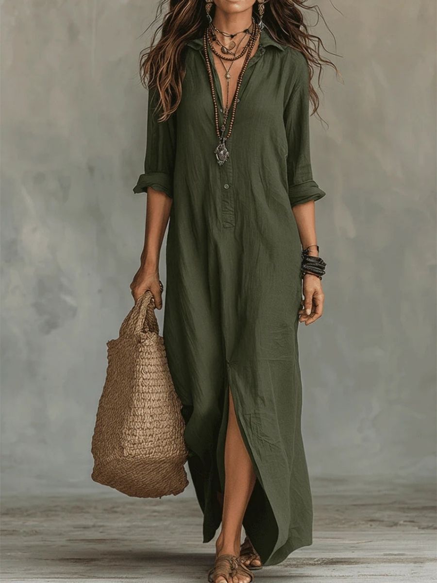 Women's Maxi Dress With Elegant Silhouette-Jivoca
