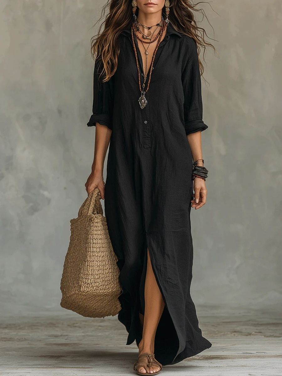 Women's Maxi Dress With Elegant Silhouette-Jivoca