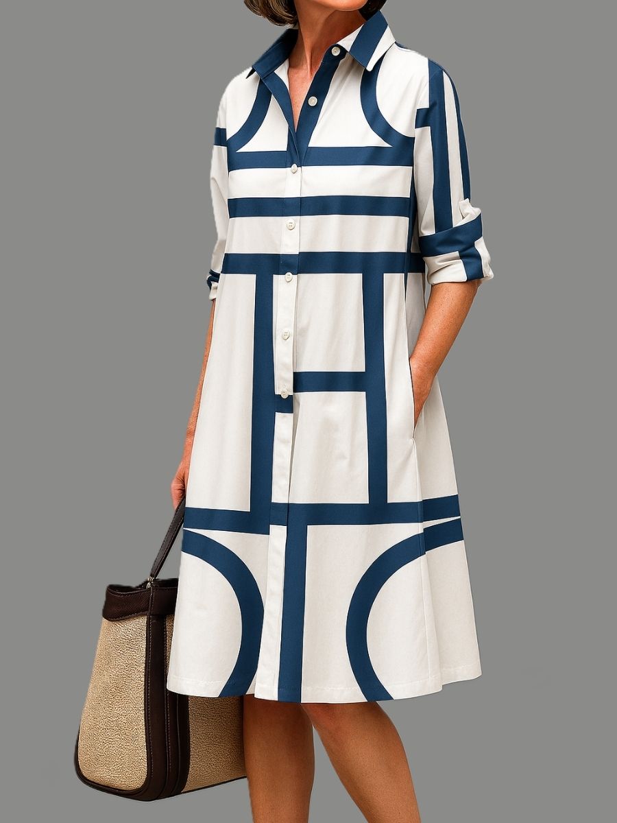 Women's Midi Dress With Fluid Silhouette-Jivoca
