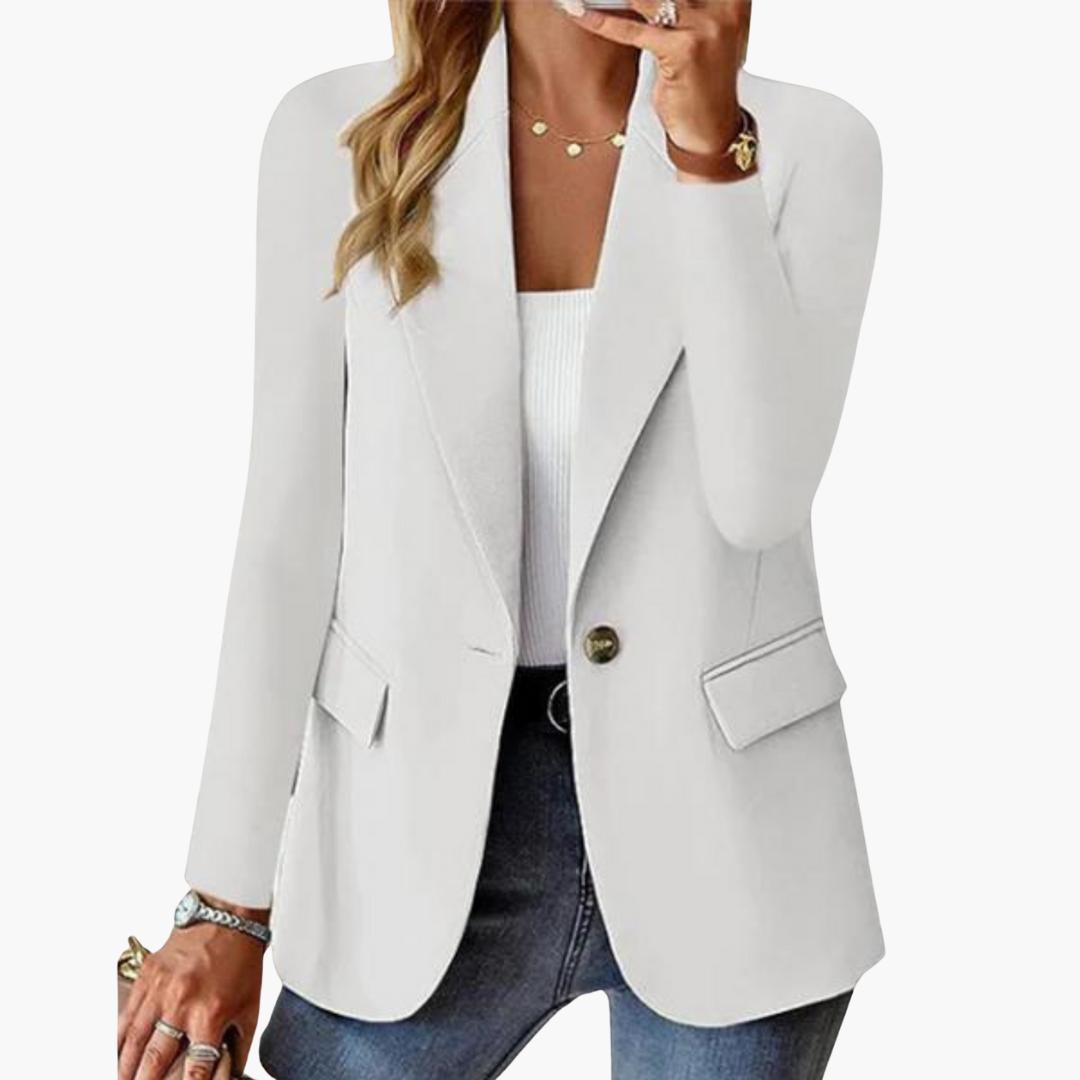 Women's Notch Lapel Single Button Blazer-Jivoca