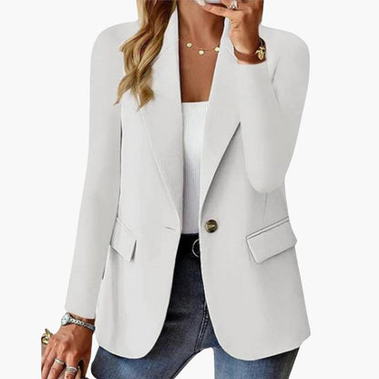 Women's Notch Lapel Single Button Blazer-Jivoca