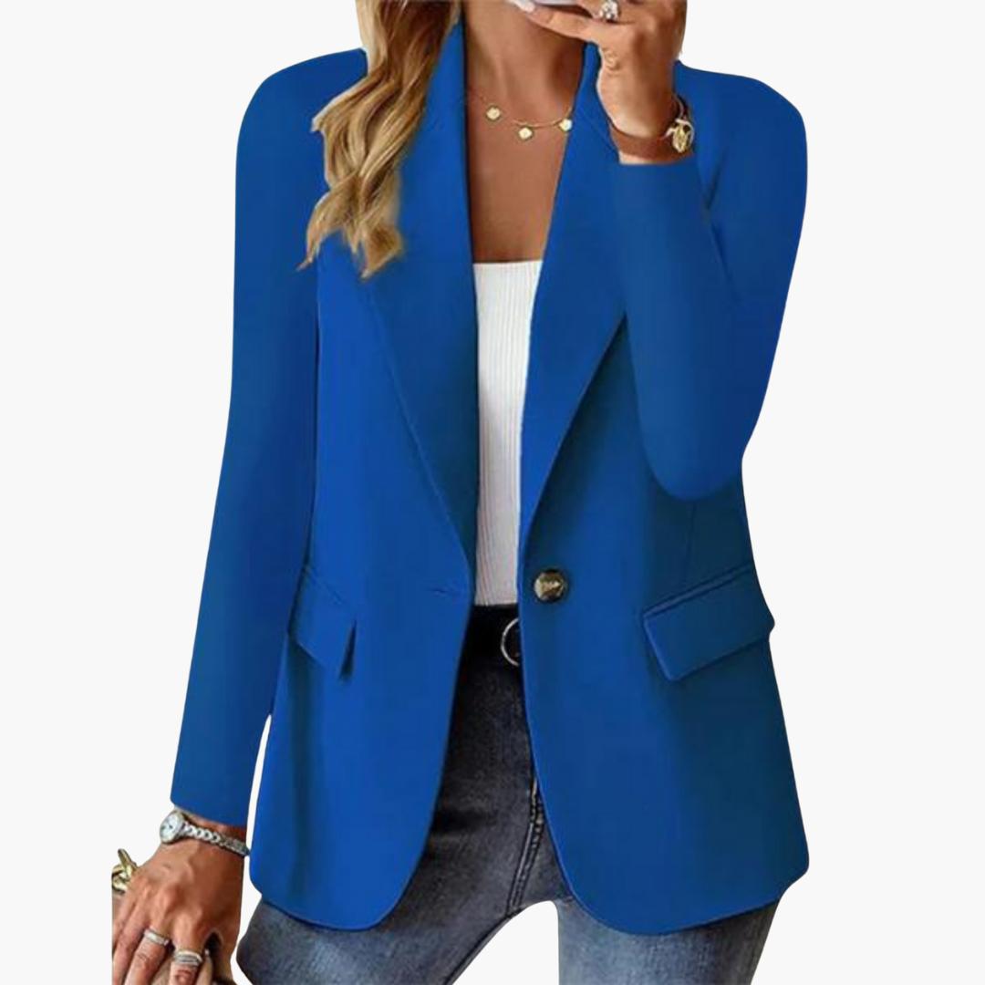 Women's Notch Lapel Single Button Blazer-Jivoca
