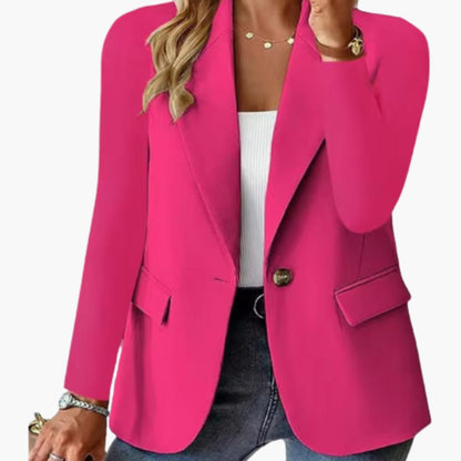 Women's Notch Lapel Single Button Blazer-Jivoca