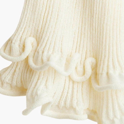 Women's Ribbed Knit Maxi Dress With Open Back And Trumpet Sleeves-Jivoca