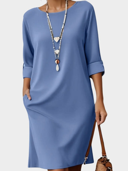 Women's Round Neck Dress With Relaxed Fit-Jivoca