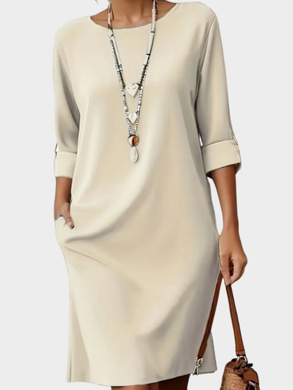 Women's Round Neck Dress With Relaxed Fit-Jivoca