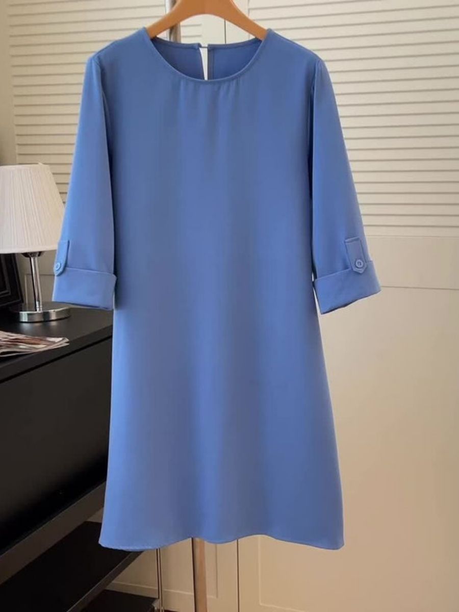 Women's Round Neck Dress With Relaxed Fit-Jivoca