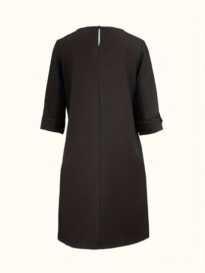 Women's Round Neck Dress With Relaxed Fit-Jivoca