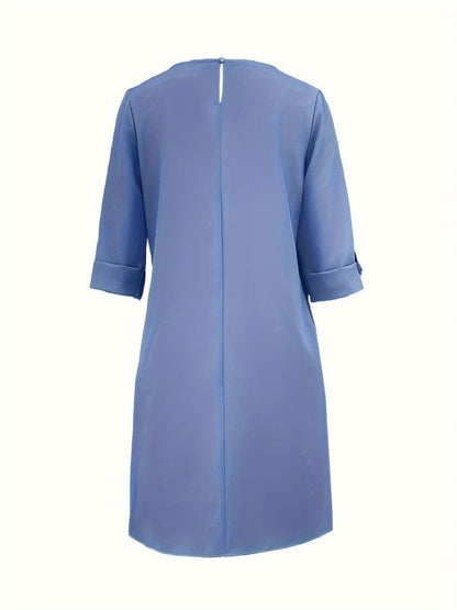 Women's Round Neck Dress With Relaxed Fit-Jivoca