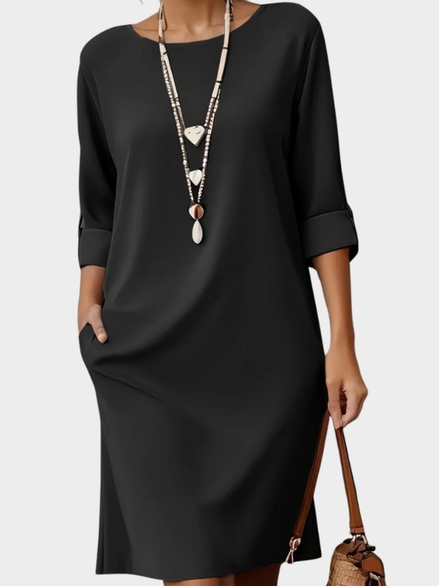 Women's Round Neck Dress With Relaxed Fit-Jivoca