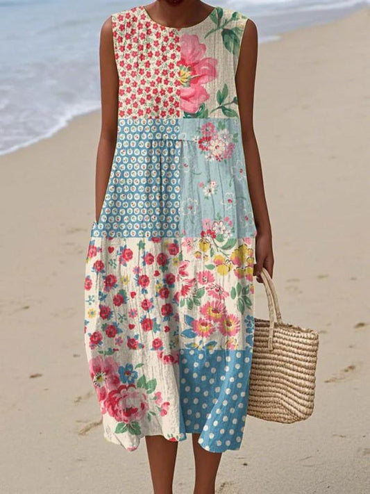 Women's Sleeveless Loose Fit Summer Dress-Jivoca