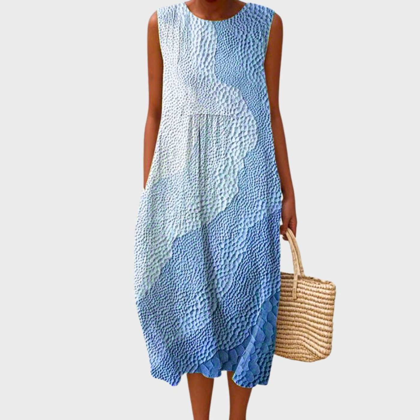 Women's Sleeveless Plaid Tiered Midi Dress-Jivoca