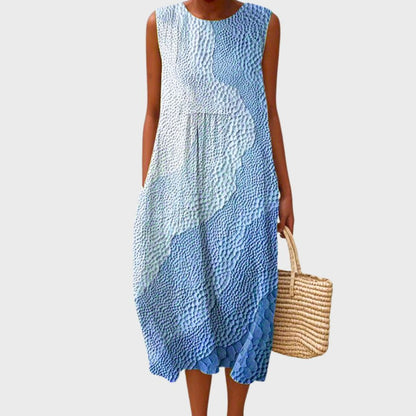 Women's Sleeveless Plaid Tiered Midi Dress-Jivoca