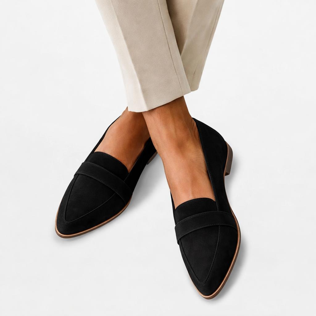 Women's Suede Loafers with Cushioned Footbed-Jivoca