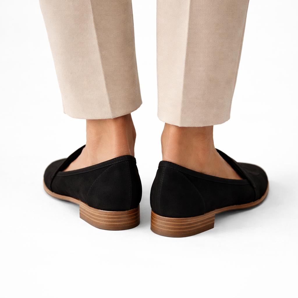 Women's Suede Loafers with Cushioned Footbed-Jivoca
