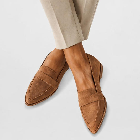 Women's Suede Loafers with Cushioned Footbed-Jivoca