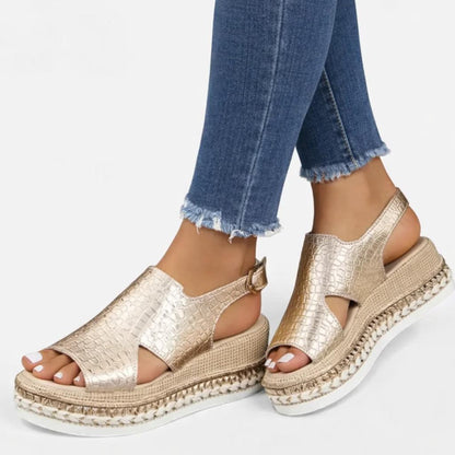 Women’s Summer Wedge Sandals With Cushioned Footbed and Adjustable Strap-Jivoca