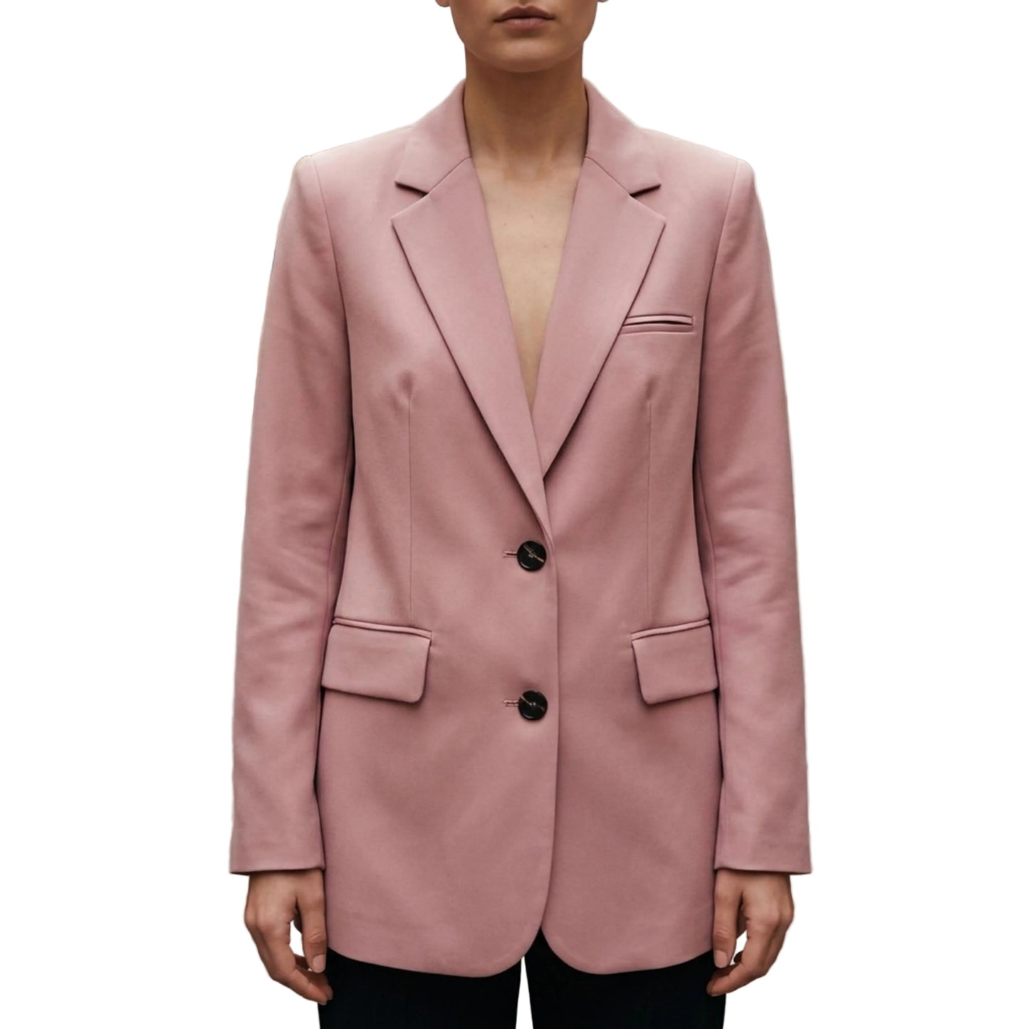 Women's Tailored Blazer With Notch Lapel And Long Sleeves-Jivoca